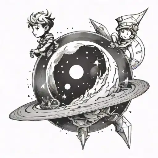 the little prince planet   tattoo design idea
