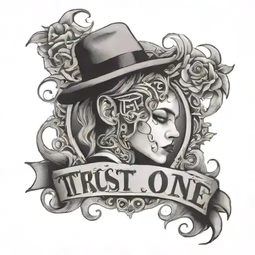 trust no one tattoo design idea