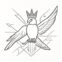 crown hawk cross tattoo design idea