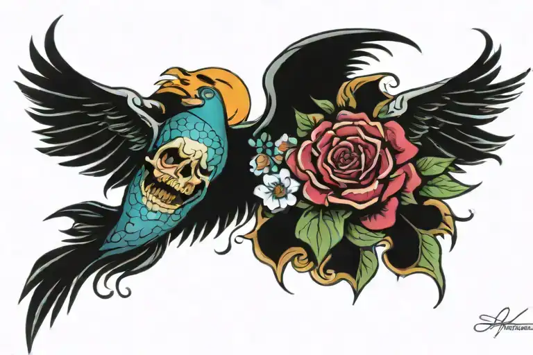 los angels and atlanta tattoo design idea