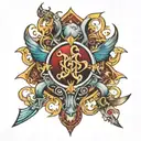 omega with all realms  tattoo design idea