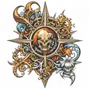 omega with all realms  tattoo design idea