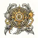 omega with all realms  tattoo design idea