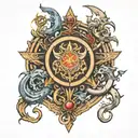omega with all realms  tattoo design idea