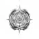 Elden ring symbol + resident evil 4 symbol tattoo design idea