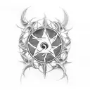 Elden ring symbol + resident evil 4 symbol tattoo design idea