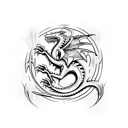 targaryen dragon emblem tattoo design idea