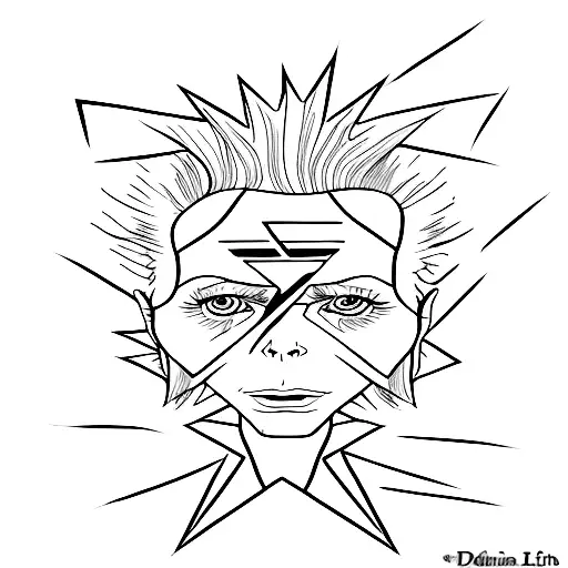 one line david bowie  tattoo design idea