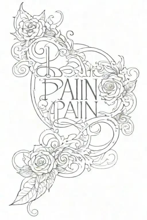 pain quote tattoo design idea