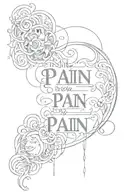 pain quote tattoo design idea