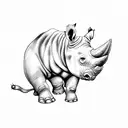 Rhino with Moon tattoo design idea