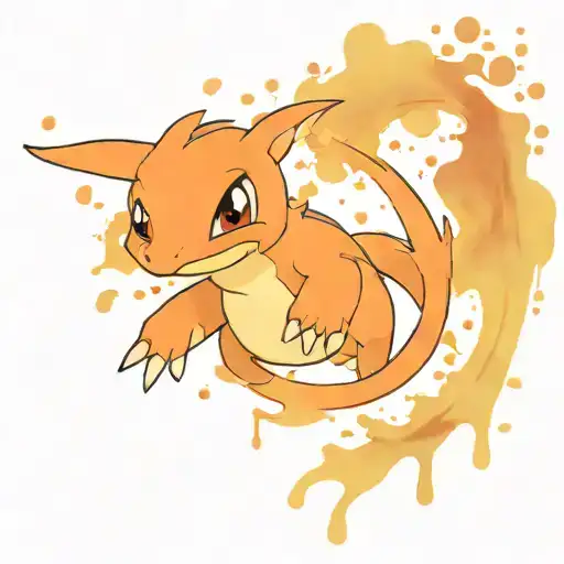 houston texans logo with charmander from pokemon tattoo design idea