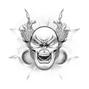 black sun with angry face tattoo design idea