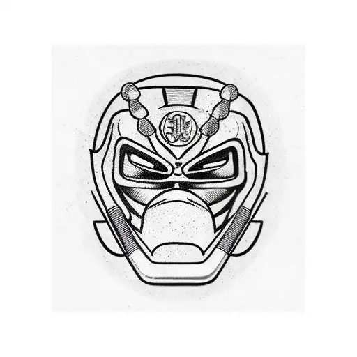 power ranger helmet with baseball bat tattoo design idea