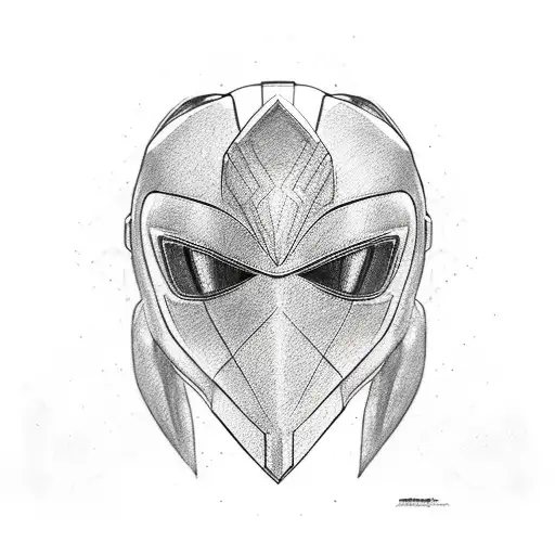 Casco de Power ranger rojo tattoo design idea