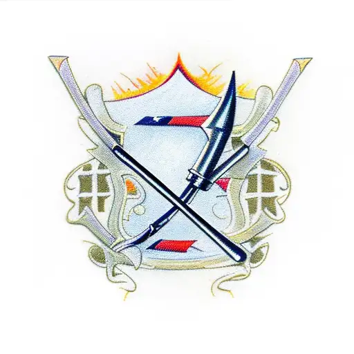 Crossbow with the inscription "2003" on it tattoo design idea