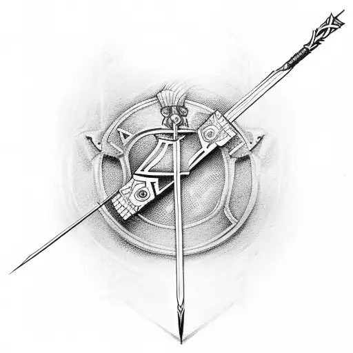 Crossbow with the inscription "2003" on it tattoo design idea