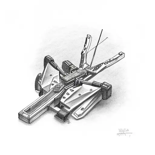 Crossbow with the inscription "2003" on it tattoo design idea