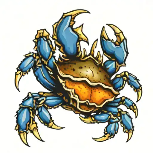 blue crab tearing off its tattoo design idea