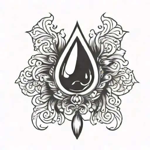 black  tear drops tattoo design idea