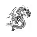 Dragon with shadows tattoo design idea