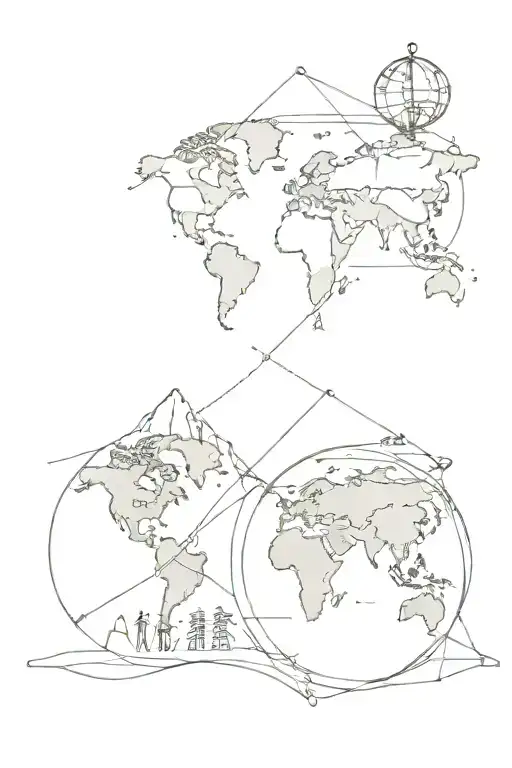Traveller/explorer mindset around the world, while seeking a new information tattoo design idea