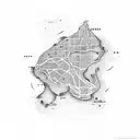 Israel map tattoo design idea