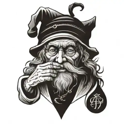 old fool tattoo design idea