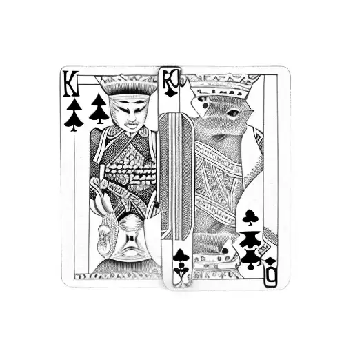 king deck of cards with guts and Griffith from berserk tattoo design idea