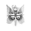 gemini devil and angel  tattoo design idea