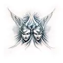 gemini devil and angel  tattoo design idea