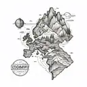 geography tattoo design idea
