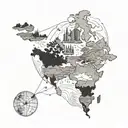 geography tattoo design idea