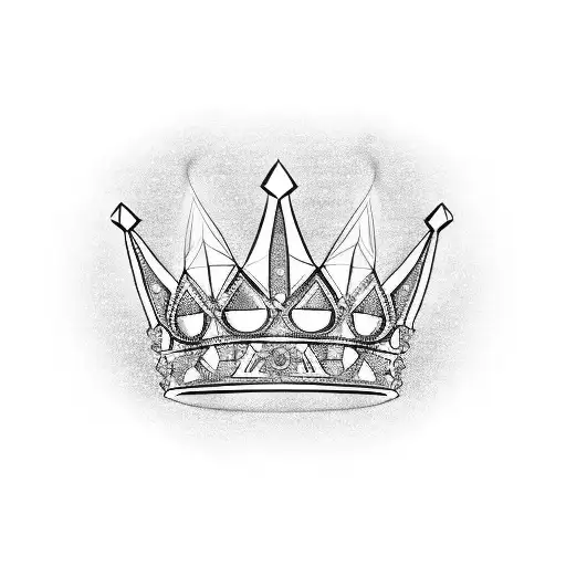 Queen's diamond Crown  tattoo design idea