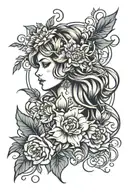 flowers virgo tattoo design idea