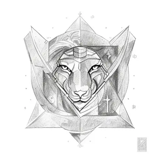 zodiac sign leo tattoo design idea