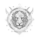  zodiac sign leo tattoo design idea
