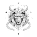  zodiac sign leo tattoo design idea