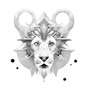  zodiac sign leo tattoo design idea