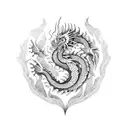 fire dragon tattoo design idea