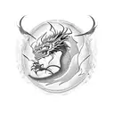 fire dragon tattoo design idea