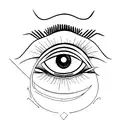 Evil Eye being attacket by a scorpion  tattoo design idea