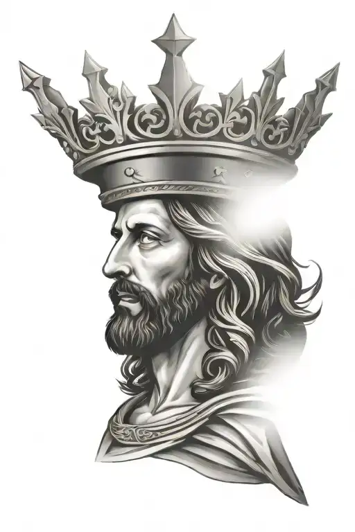 Jesus king crown tattoo design idea
