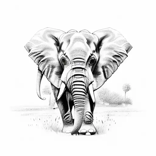 Elephant, rose tattoo design idea