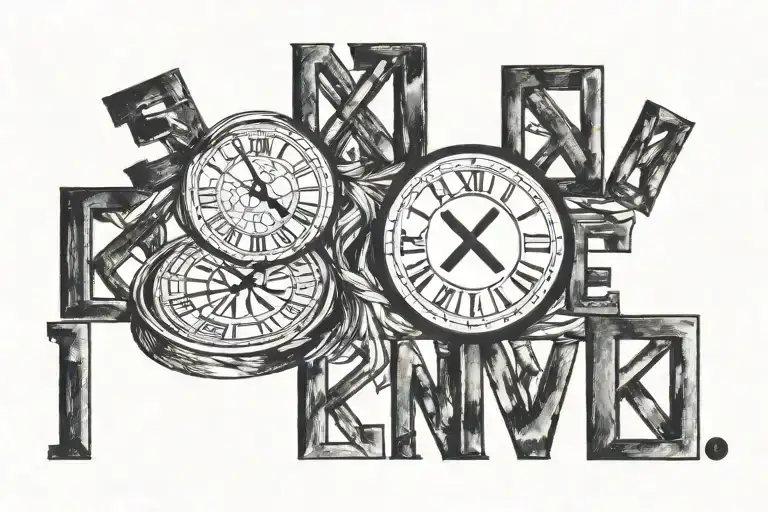 5 dates in Roman numerals representing important dates tattoo design idea