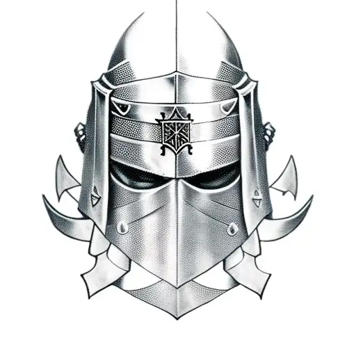 knight Templar with French armor tattoo design idea