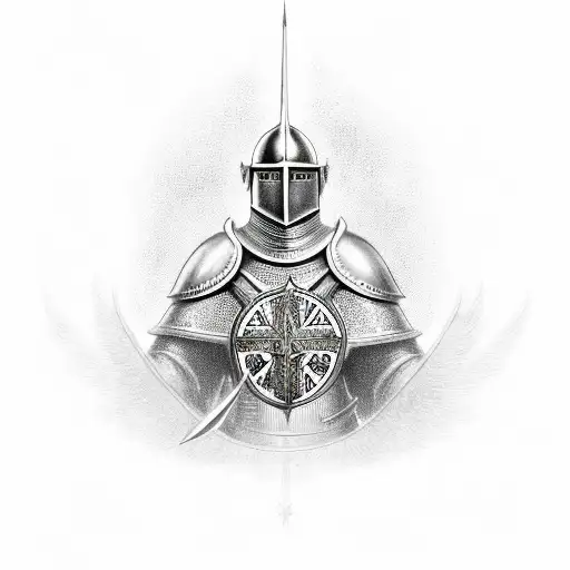 knight Templar with German armor  tattoo design idea