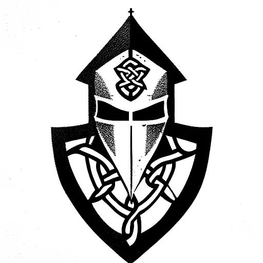 knight Templar with elements of German, French, and Celtic armor tattoo design idea