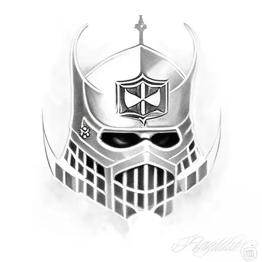knight Templar with French armor tattoo design idea