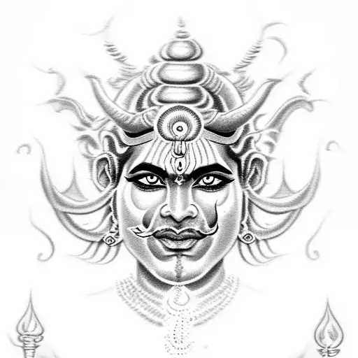 shiva and kali  tattoo design idea